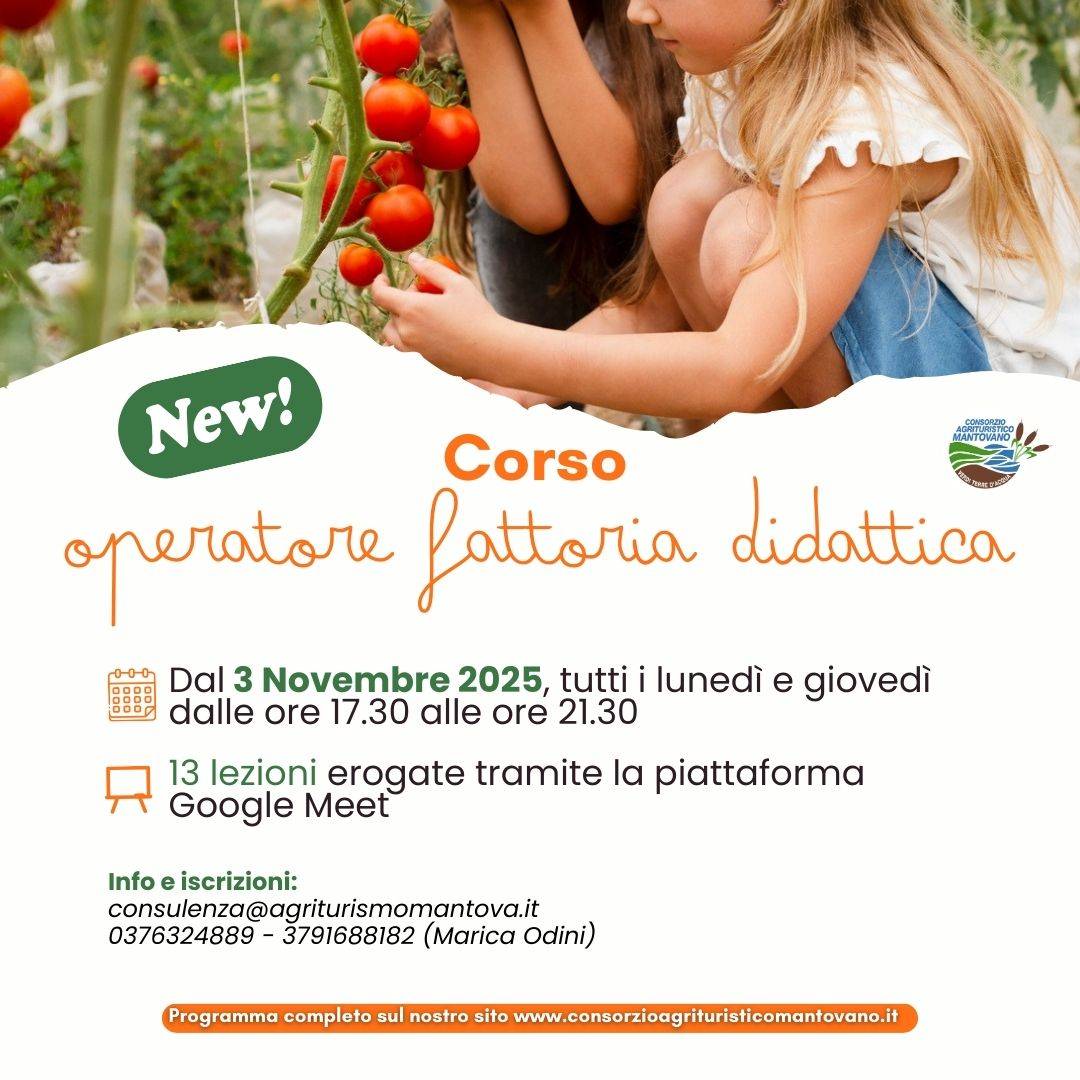 Corso per operatore di Fattoria Didattica - ottobre/dicembre 2025